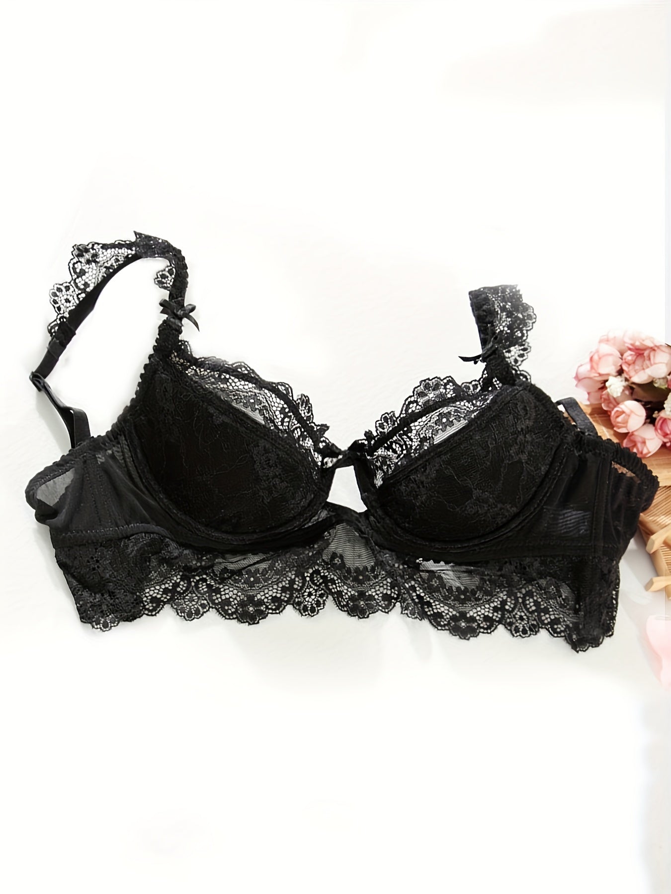 Lace Push Up Bra with Scalloped Trim