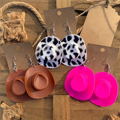 Creative Disco Cowboy Hat Earrings Party Accessories