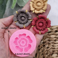 Resin Poppy Flower Pendant Silicone Mould Polymer Clay Earring Making Tools