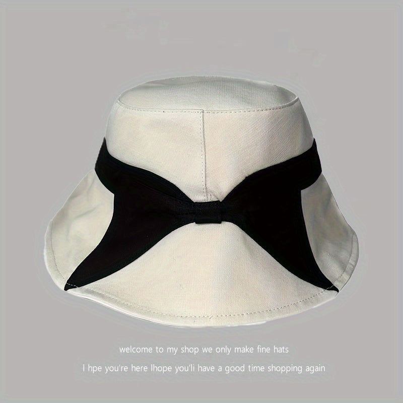 Beige Bucket Hat Wide Brim UV Protection Sun Hat