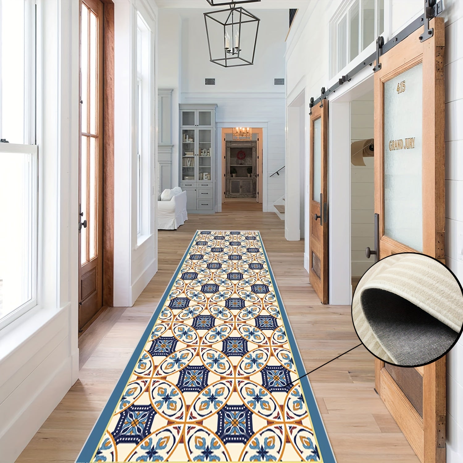 Moroccan Trellis Hallway Runner Rug Washable Non Slip Kitchen Rugs