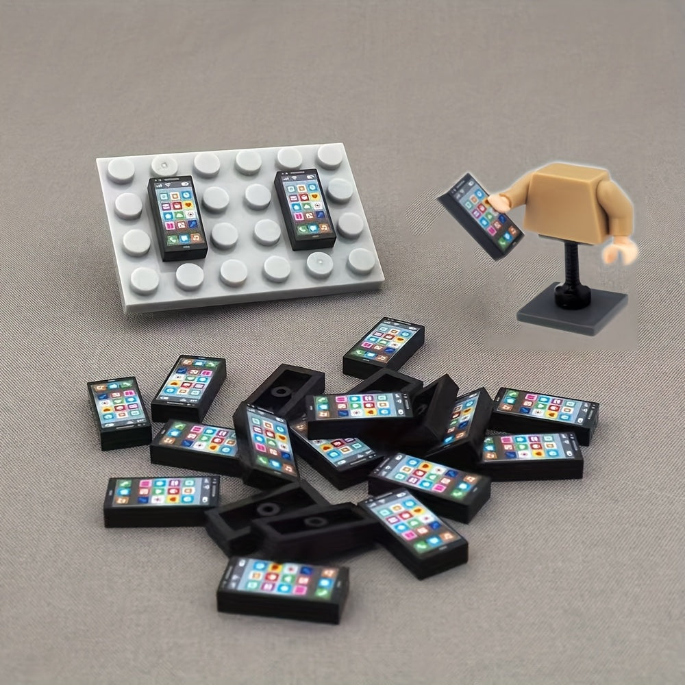 9pcs Printed Parts Modern Mobile Phone Model Assembly Toy