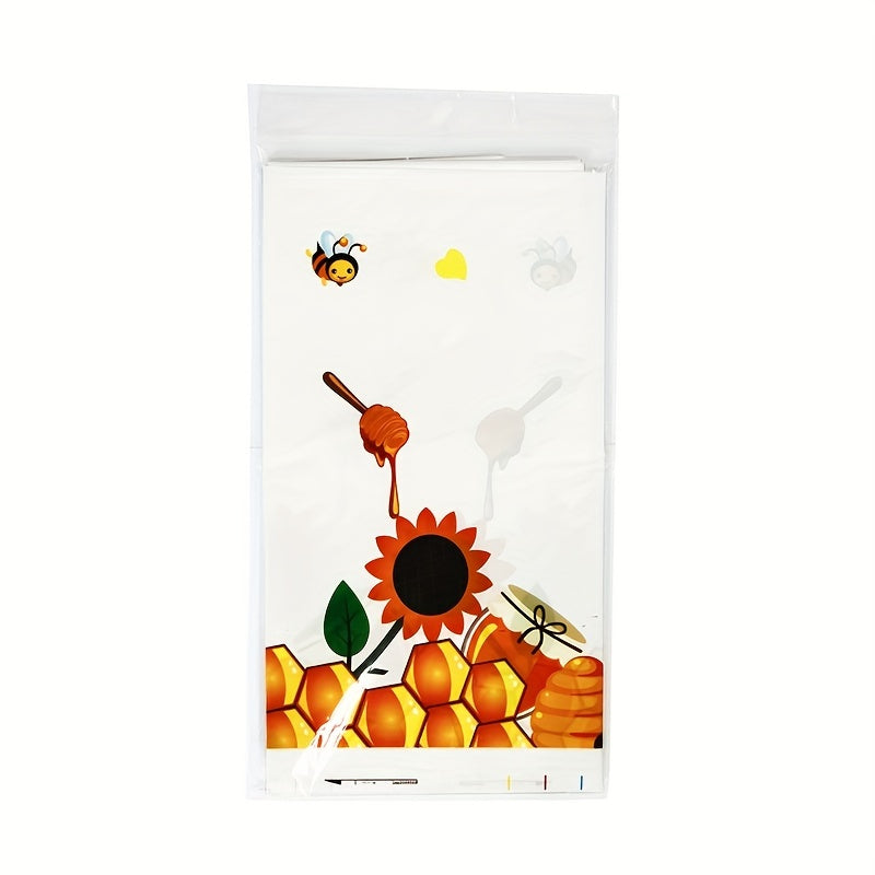 Bee Themed Party Tablecloth for Single Person Party