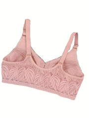 Lace Push Up Bra Wireless Zip Anti-sagging Everyday Lingerie