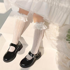 Princess Silk Satin Bow Lolita Mid Tube Socks