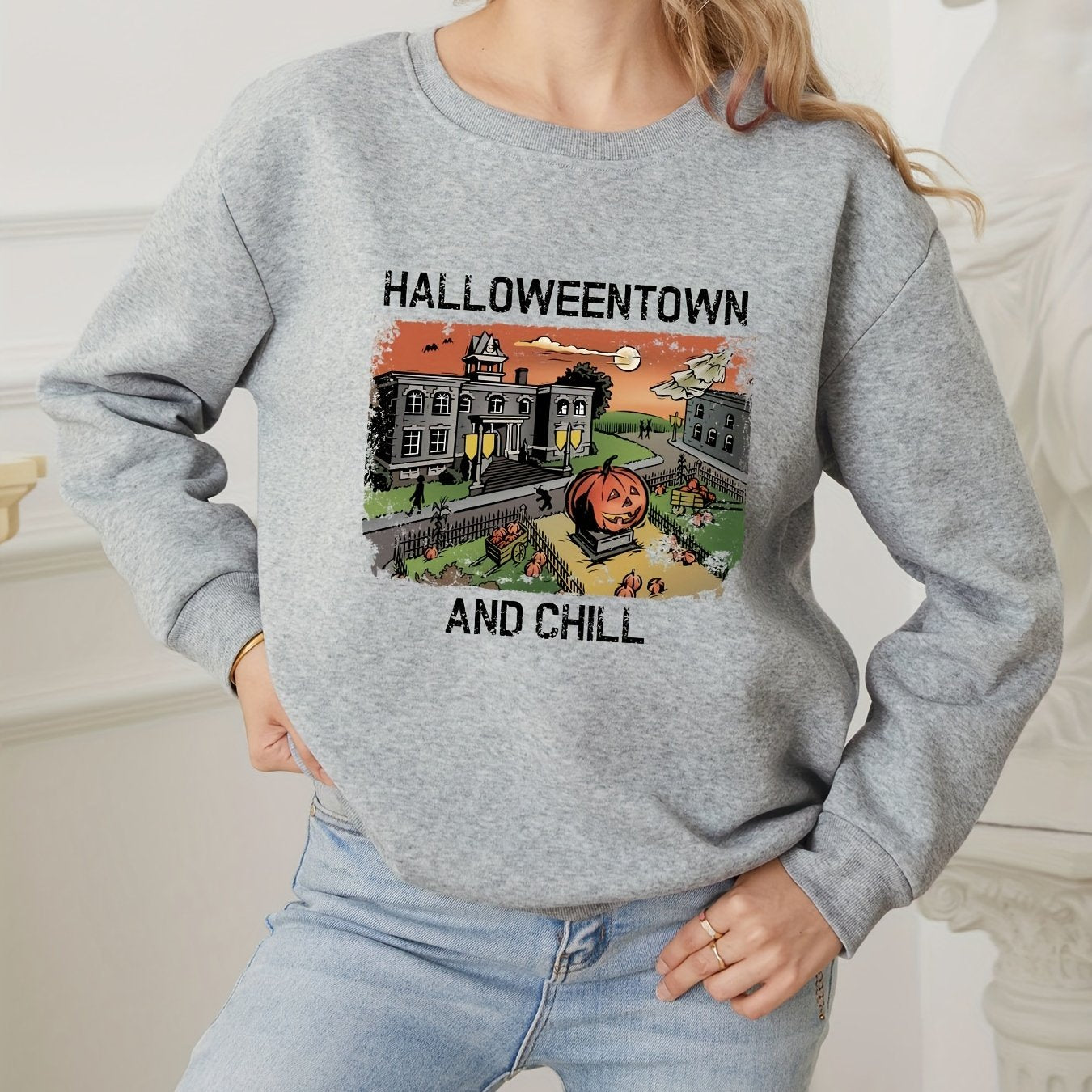 Halloween Town Crew Neck Sweatshirt