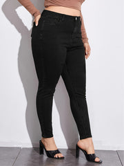 High Rise Skinny Jeans Women's Plus High Stretch Casual Denim