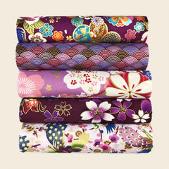 5pcs Purple Patchwork Cotton Fabric Quilted Fabric Sewing Clothing DIY