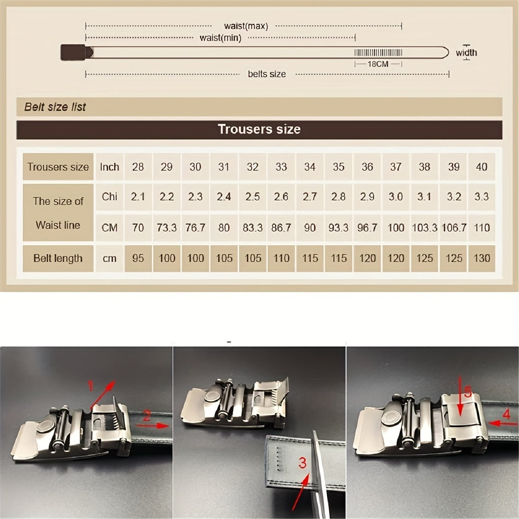 Leather Automatic Belt Buckle Men's Business Casual Jeans Accessories