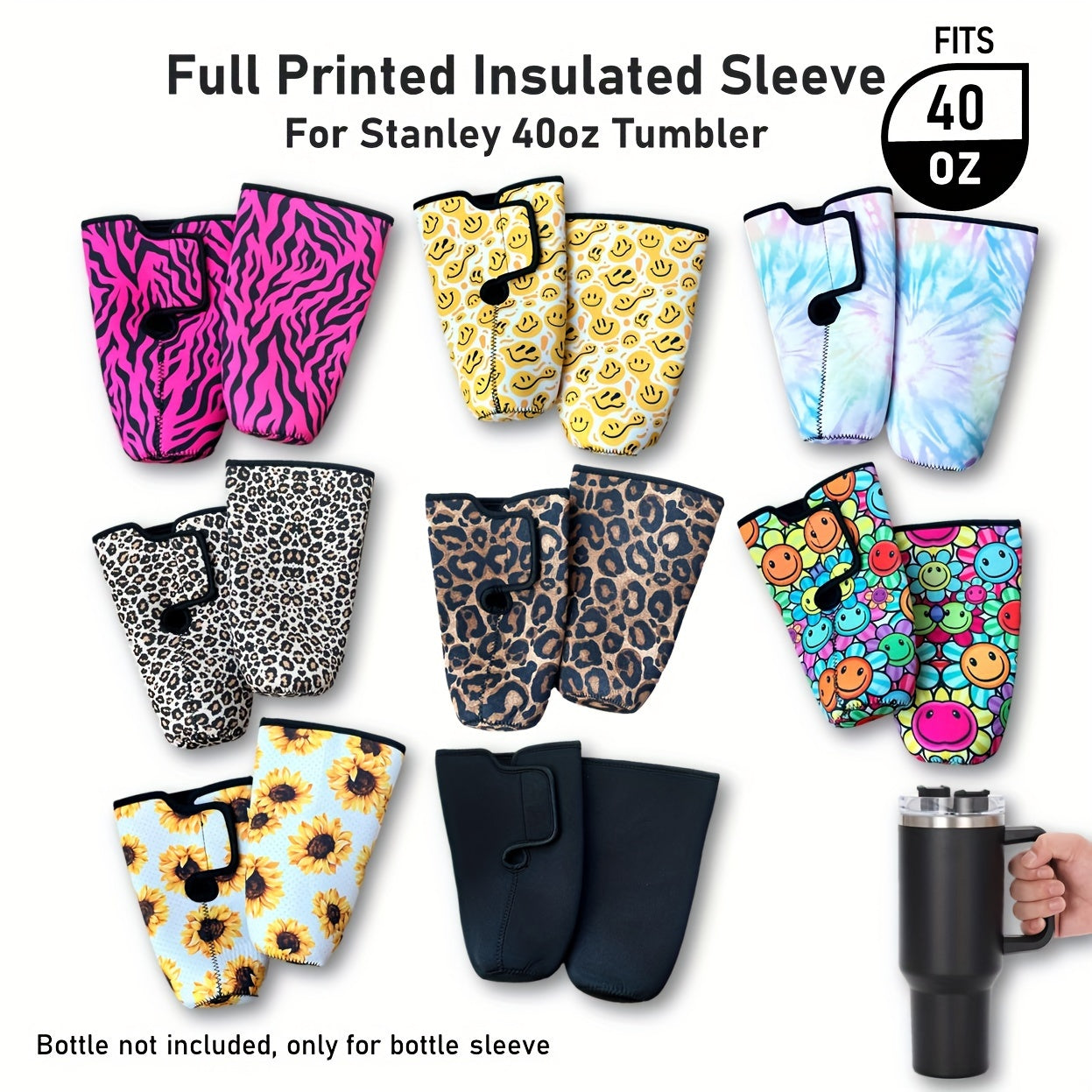 Insulated Sleeve for 40oz Tumbler Funny Printed Design