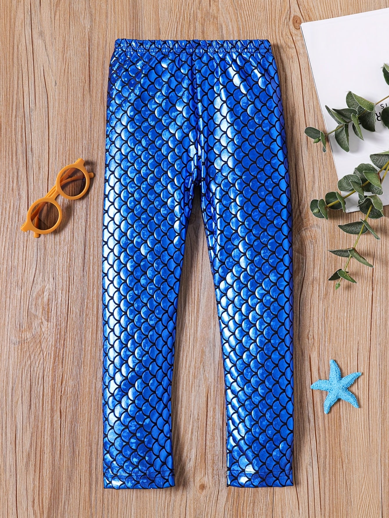 2 Mermaid Pattern Baby Girls' Leggings for Halloween Party