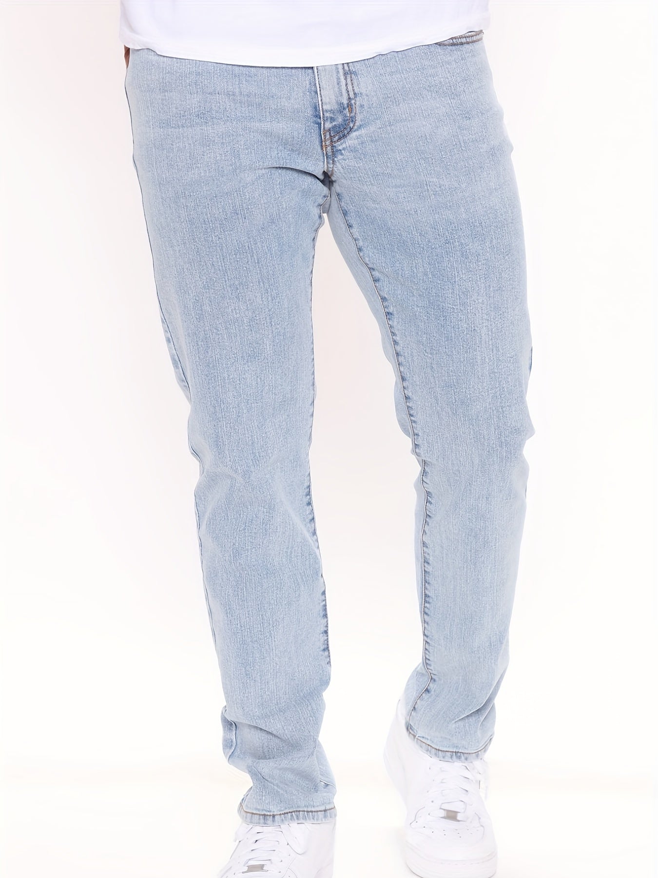 Men's Skinny Stretch Jeans Casual Slim Fit Denim Pants