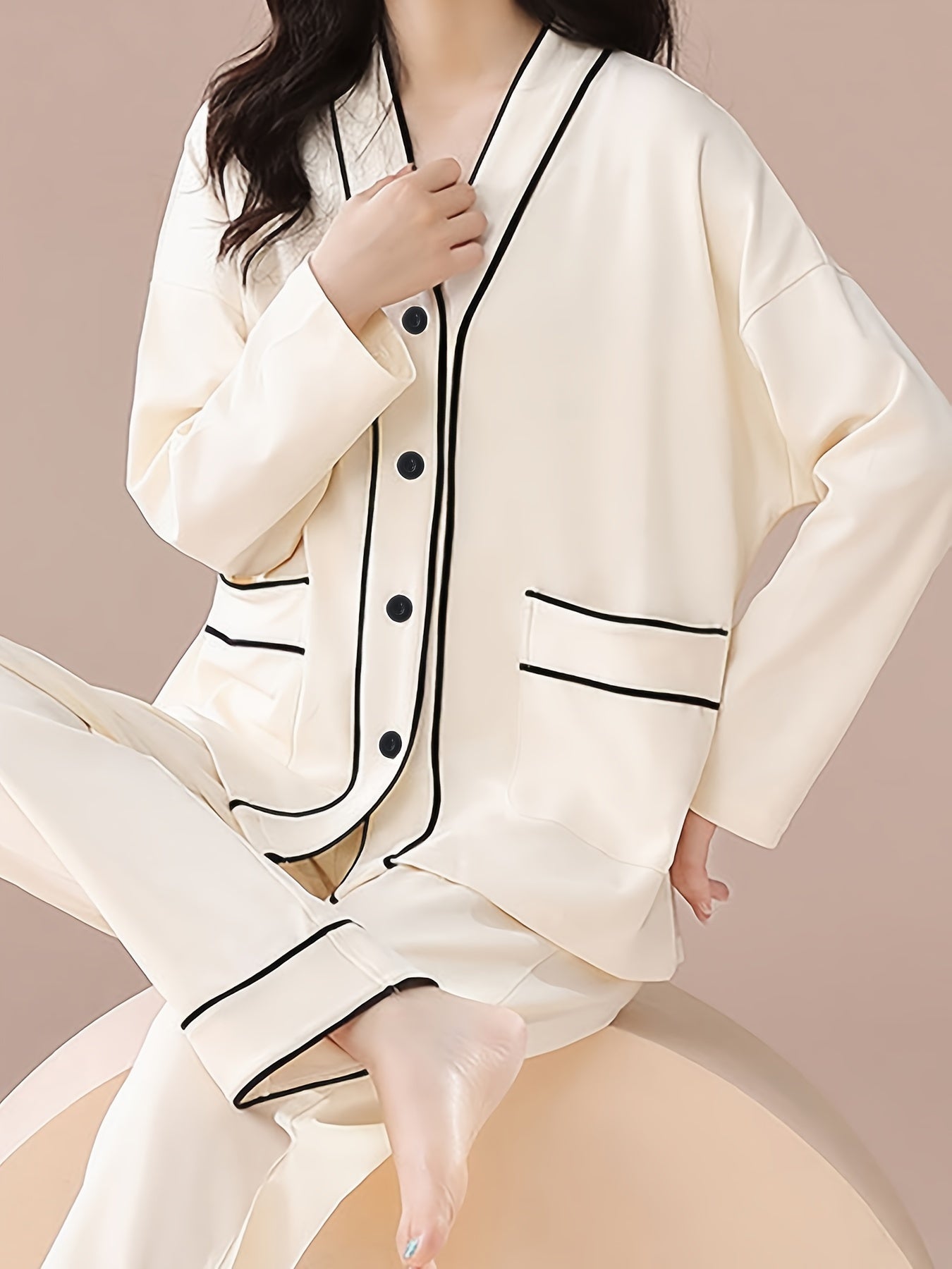 Women's Pajama Set Long Sleeve Top & Pants