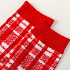 5 Pairs Christmas Graphic Print Mid Tube Women's Socks