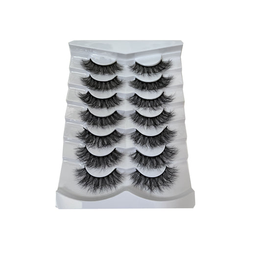 7 Pairs Fluffy Cat Eye Lashes 7D Volume Faux Mink Lashes Natural Look