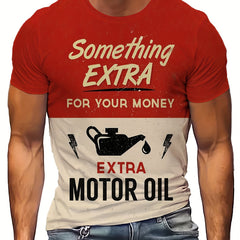 Men's 3D Print Tee Shirt Summer Casual Stretch Round Neck