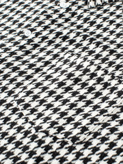 Men's Houndstooth Shirt Chest Pocket Casual Lapel Button Up Long Sleeve Shirt