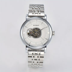 KUERST Men's Steel Belt Mechanical Watch - Butterfly Buckle, Gourd Shaped Dial