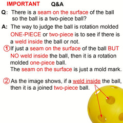 Outdoor Pickleball Balls With 40 Holes for Training