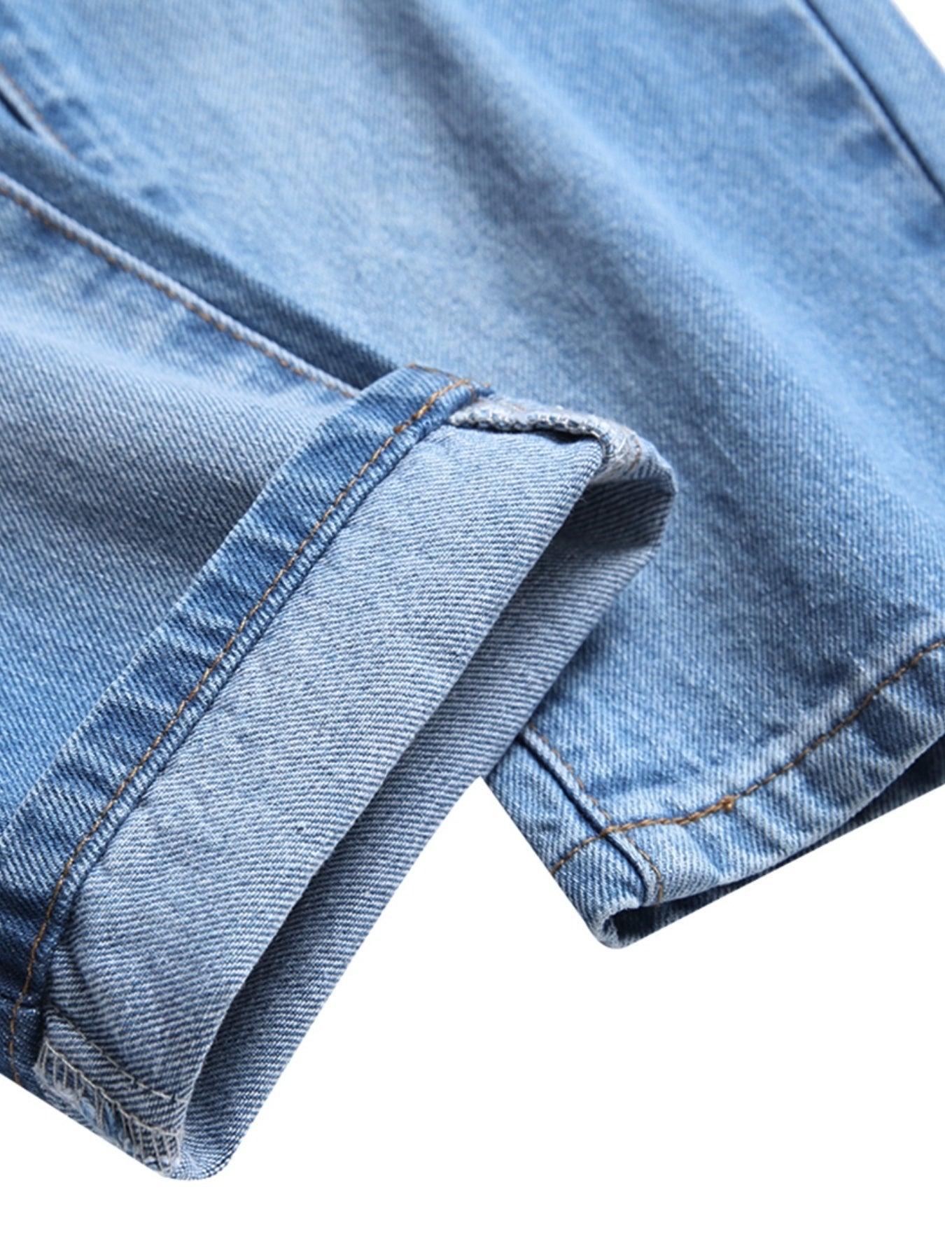Men's Ripped Slim Fit Jeans Straight Leg Wash Denim Pants
