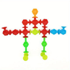 27pcs Kids' Silicone Suction Cup Toy Set Vibrant Soft Building Blocks