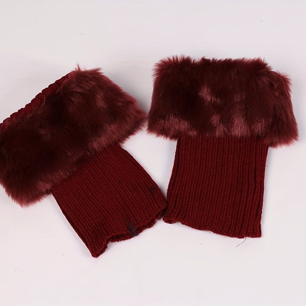 Feather Knitted Short Boots Socks Warm Boot Cuffs Leg Warmers