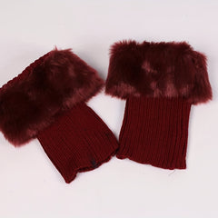 Feather Knitted Short Boots Socks Warm Boot Cuffs Leg Warmers