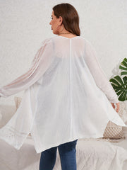 Long Sleeve Eyelet Embroidered Cardigan