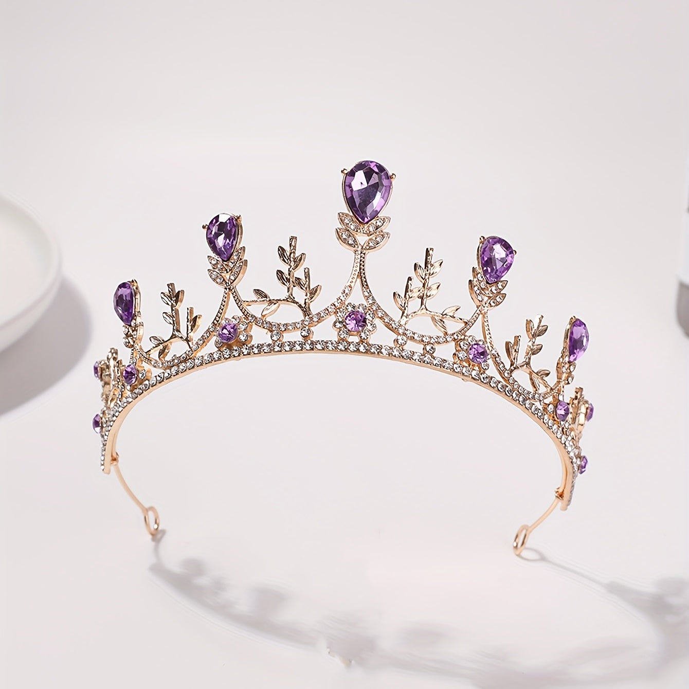 Girls Rhinestone Bead Crown Head Jewelry Props