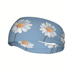 1pc daisy Sports Headband Sweat Wicking Stretchy & Breathable Polyester