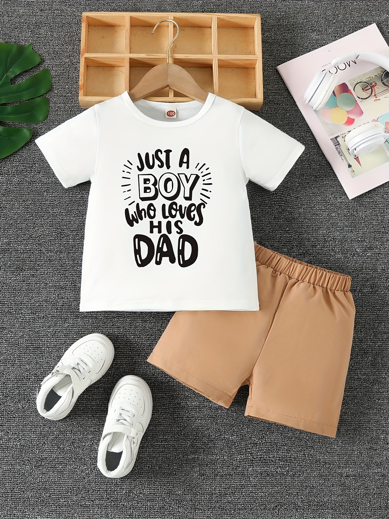 Boys Love Dad T-shirt & Shorts Set Casual Kids Summer Clothes