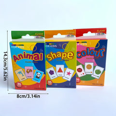 Visual Word Flashcards Set - Letters, Animals, Fruits, Colors, Body Parts