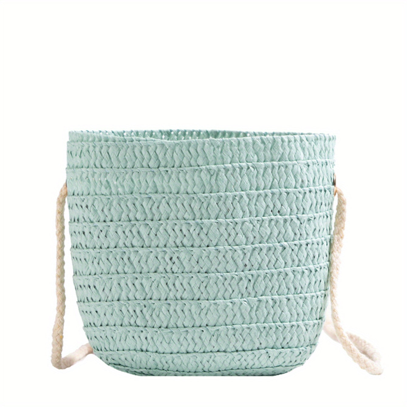Kids Straw Woven Shoulder Bag Handbags Mini Coin Purse For Girls