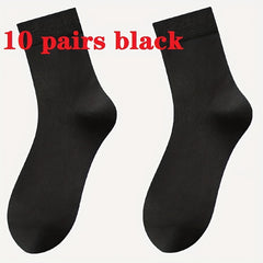 10 Pairs Men's Mid Calf Socks Spring Autumn US 6-11