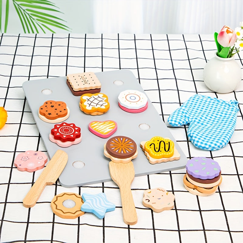 Baking Cookie Playset for Pretend Play Wooden Toy Set