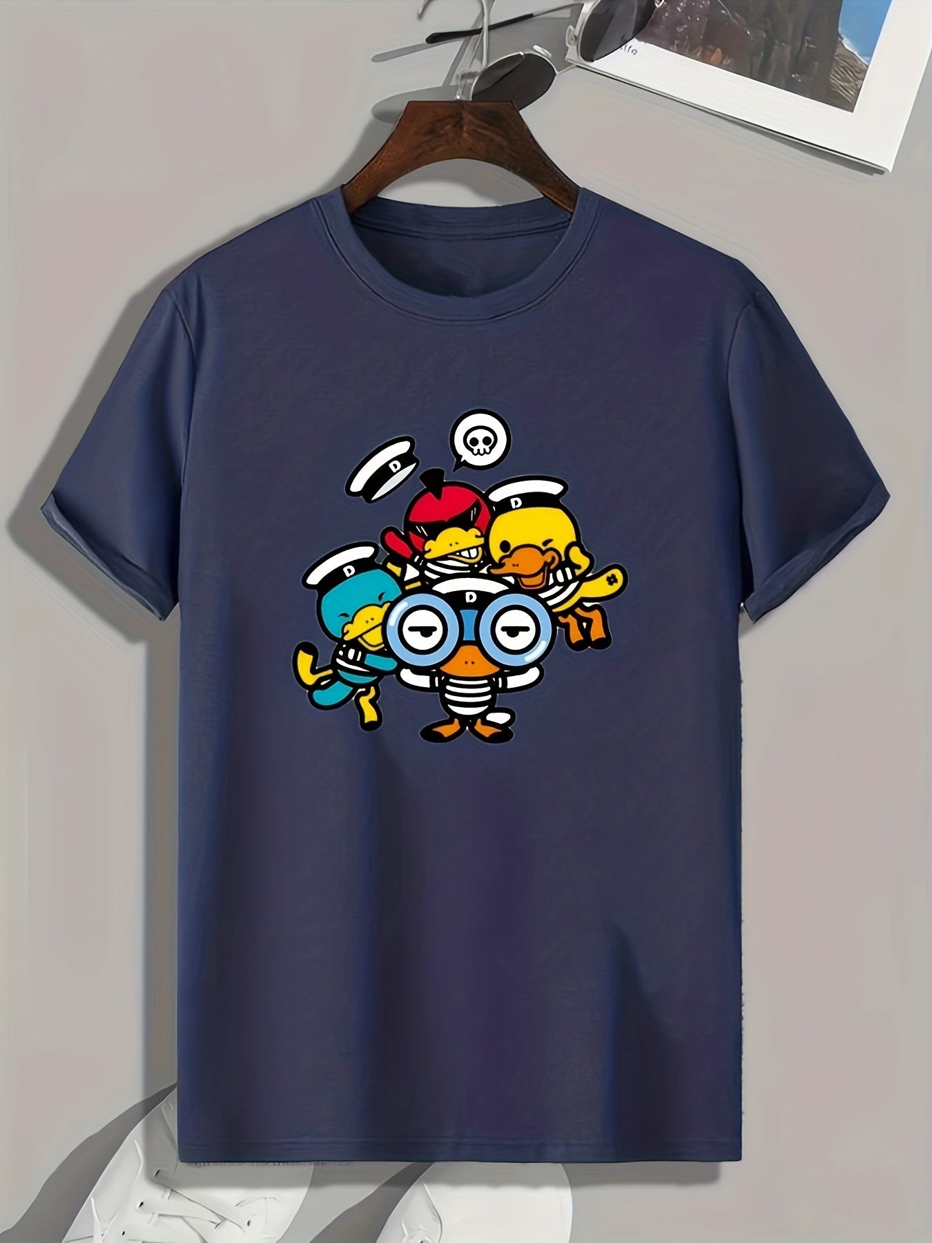 Cartoon Print Men's Graphic T shirt Casual Comfy Tees For Summer Mens Clothing