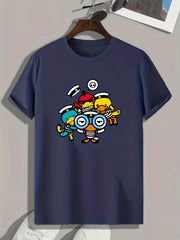 Cartoon Print Men's Graphic T shirt Casual Comfy Tees For Summer Mens Clothing