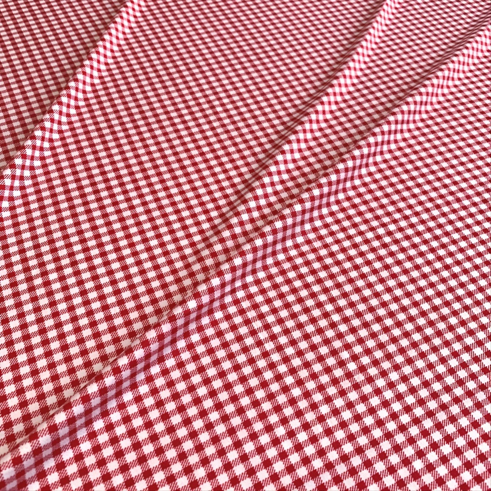 Christmas Style Small Grids Stretchy Fabric - 1 Yard Length