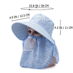 Breathable Sun Hat Face Mask Hat Summer Sunscreen Neck Protection Hats
