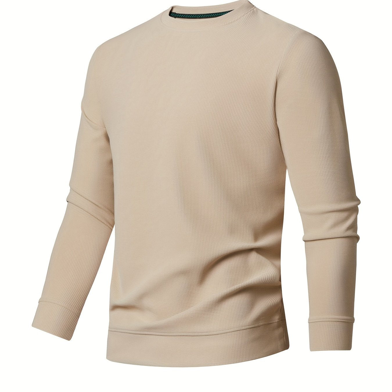 Men's Crew Neck Knit Sweatshirt Pullover Solid Sweatshirts Spring Fall Tops