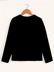 Skull Christmas Hat Print Men's Long Sleeve Graphic Tee