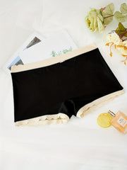 Scallop Trim Boyshort Panties Soft & Comfortable Skin friendly Lingerie