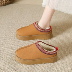 Women's Plush Lined Snow Boots Slip On Winter Ankle Boots