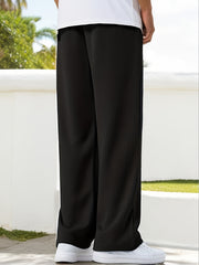 Men's Drawstring Sweatpants Loose Fit Casual Baggy Straight Leg Trousers