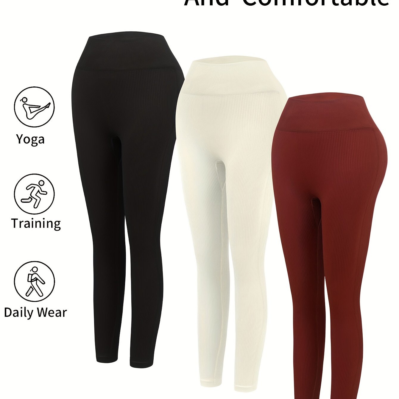 Ribbed Quick Dry High Waist Yoga Pants Women's Activewear