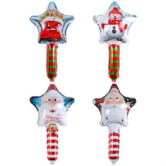 7 Pieces 24" Christmas Inflatable Stick Candy Cane Elk Snow Balloon Santa Decor