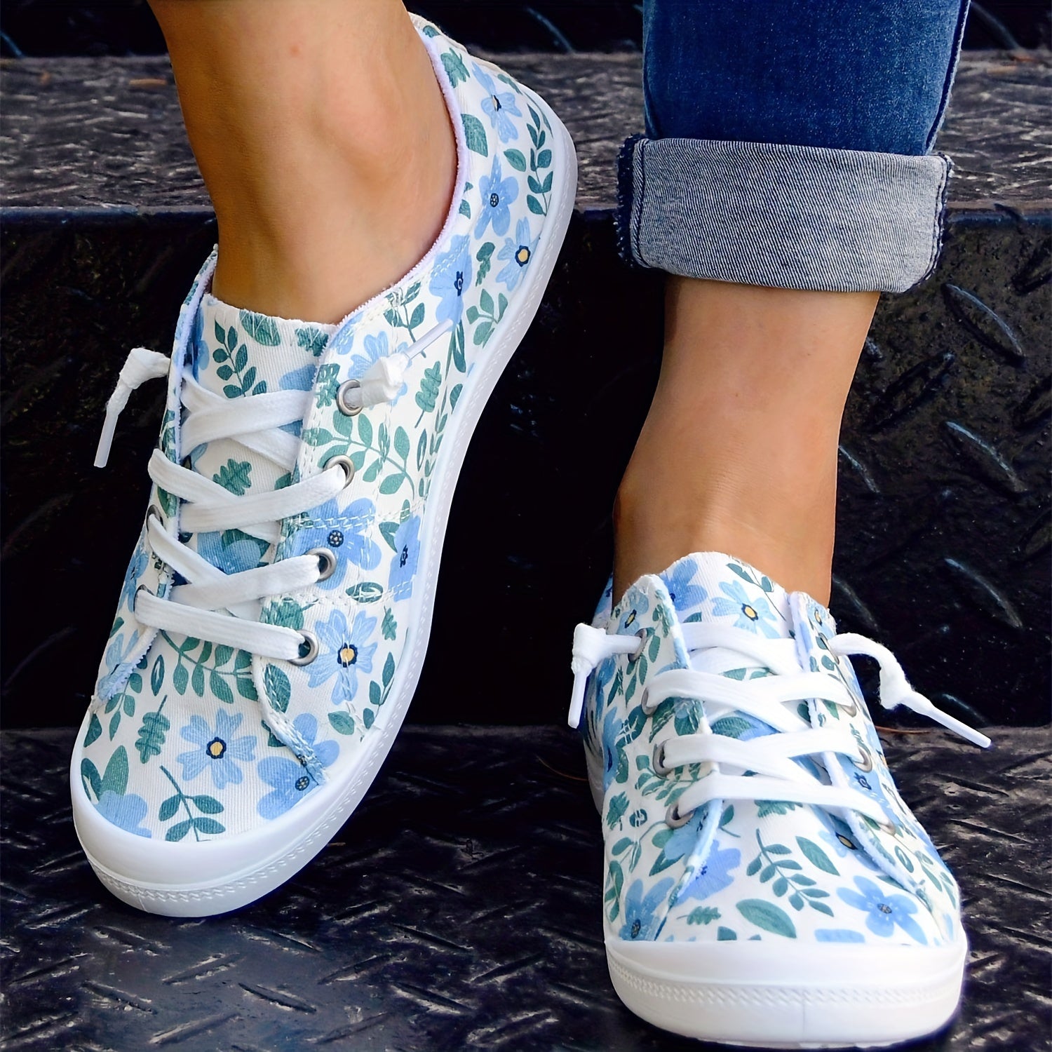Colorful Floral Pattern Flat Shoes Women's Shallow Mouth Casual Shoes