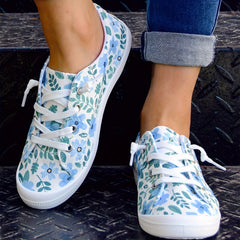 Colorful Floral Pattern Flat Shoes Women's Shallow Mouth Casual Shoes