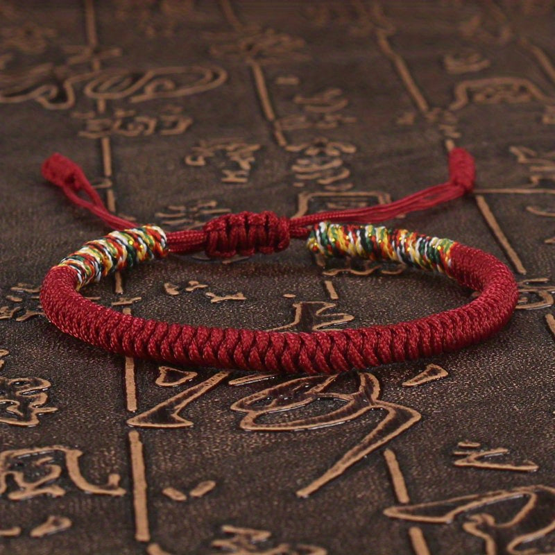 Buddhism Bracelet For Men Colorful Rope Lucky Red Bracelet