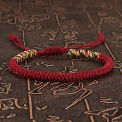 Buddhism Bracelet For Men Colorful Rope Lucky Red Bracelet